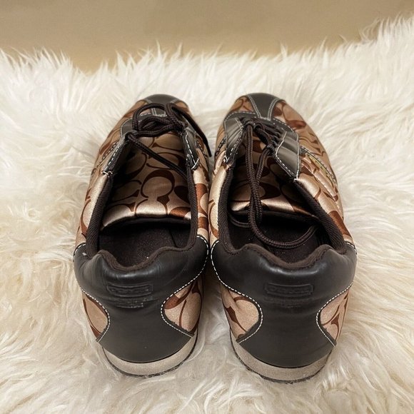 Vintage Y2k Coach Kirby Sateen Satin Monogram Signature Logo Sneakers Shoes 9.5 - Picture 4 of 7